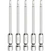 QUARKZMAN 5pz H2,5 Punte per Cacciavite Testa Esagonali 2,5mm Punta Piatta Metrica 1/4 Attacco Esagonale 75mm (3) Chiave a Bussola Cacciavite Elettrico Cromato Punta Magnetica Lunga