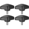 QUARKZMAN 4pz Manopole a T Vite a Testa Alata M5 x 10mm Manopole a T Plastica con Filettatura Maschio Standard Maniglie Manopole Serraggio a Mano Vite a Testa Zigrinata, Nero