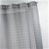 Homemaison - Tenda fantasia a righe sottili - 100% poliestere - Setacciatore e decorativo per soggiorno, camera da letto - Ø 4 cm occhielli tondi argento - 290 x 240 cm - grigio chiaro