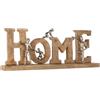 Gilde Lettere decorative in legno con scritta in casa, in legno, alluminio, larghezza 58,5 cm, altezza 23,5 cm, colore naturale