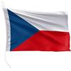 FLAGLY bandiera per barca Repubblica Ceca 30 x 20 cm formato orizzontale - peso del tessuto 115g/m² - stampata, robusta con corda e occhiello, accessori per barca barca a motore