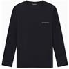 Emporio Armani T-Shirt Manica Lunga Girocollo Lana Tecnologia Uomo Nera L Regular Fit, Nero, L