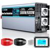 SUDOKEJI Inverter 24V 220V Onda Pura 3000W Invertitore di Corrente,DC 24v in AC 230v Invertitore di Tensione-2 EU Presa con 2 Porte USB,Telecomando,Trasformatore per Auto Camper Frigorifero
