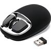 YUNZII C1 Mouse Wireless Silicone Senza Fil, 4800 DPI, Mouse Tri-Mode 2.4G/Bluetooth/Type-C, Mouse per Laptop, Mac, iPad, PC (Nero Argento)