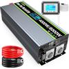 SUDOKEJI 4000W/8000W Power Inverter 12v 220v Onda Pura Transformatore di Tension Convertitore Invertitore di Tensione-2 EU Presa con Uscita USB Telecomando Adatto per frigoriferi,Elettrosega
