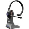SVBONY SVN H1 Cuffie Wireless con Microfono, Cuffie Bluetooth, Mic con Cancellazione del Rumore Integrato,Dongle USB, Base di Ricarica, 500mAh(47ore) per Ufficio, Lavoro Remoto, Servizio Clienti