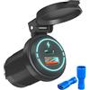 Kriogor QC3.0 USB Presa e Tipo C per Auto, 12V / 24V 30W Presa USB Moto per Auto IP66 Caricabatteria Impermeabile LED Indicazione per Auto Moto Barca