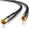 CSL-Computer 1,5m Cavo Antenna Maschio Femmina 4K a 135dB - 75 Ohm - Serie Premium - DVB-T Digitale terrestre - Connettori in Metallo Robusto Dorato