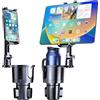 Giftorld Supporto per tazza per cellulare, supporto per tablet, 2 in 1, con braccio lungo regolabile per auto, girevole a 360°, compatibile con tablet, tutti gli smartphone