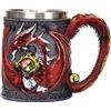 Lxoraziy Boccale da Birra Drago Medievale in Acciaio Inossidabile con Scultura in Resina 3D, 450ml Calice Fantasy Gotico con Manico a Coda di Drago, Regalo Originale per Uomo e Collezionista