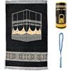Hitopin Tappeto di Preghiera Musulmana, Tappeto da Preghiera Musulmano e Perline, Tappeto di Preghiera Musulmana con Scatola Regalo Cilindrica, Tappeto di Preghiera Ramadan, Squisite Ramadan Gift