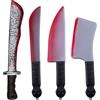 Kezidhp Coltello Finto Halloween 4 Pezzi - Coltelli Insanguinati Plastica 38-43cm, Accessori Costume Horror, Decorazioni Festa Scherzi Halloween Party