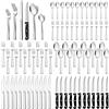 Joyfair - Set di posate da 12 persone, in acciaio inox, 72 pezzi, con coltello da bistecca, posate lucidate a specchio, posate da tavola moderne ed eleganti, lavabili in lavastoviglie