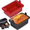webake Stampo per pane piccolo in silicone per friggitrice ad aria calda, 2 stampi in silicone per friggitrice ad aria calda, 500 g, stampo rettangolare per pane, scatola, torte, 14 x 9 x 6 cm