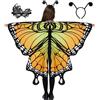 Spooktacular Creations Butterfly Wing Cape Shawl Kid Halloween Costume Accessory with Black Velvet Antenna Headband and Mask