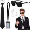 NebulaGlam Accessori per costumi da agente, Set di Costumi dei Servizi Segreti, Set di Accessori per Costumi da Uomo in Nero, Costumi di Carnevale per Adulti e Bambini
