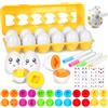 KOMABLEN Set di 12 Uova di Abbinate Giochi Montessori, Plastica uovo Giocattolo per Bambini Colore e Forma Riconoscimento