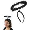 I LOVE FANCY DRESS LTD Black Halloween Angel Halo - Confezione da 1 - Black Fluffy Feather Halo sulla fascia - Halloween angelo scuro costume accessorio per costume