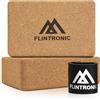 Flintronic Mattoncini Yoga Sughero 100% Naturale, 2 PCS Blocchi Yoga con Elastici Fitness, Blocchi da Yoga in Sughero, Blocco Yoga, Mattoni Yoga, Yoga Block per Meditazione e Pilates, 22,5x14,5x7,5 CM