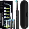 NONE Spazzolino Elettrico Rotante con 4 Modalità di Pulizia, Timer 2 Minuti e Custodia da Viaggio, Compatibile con Testine di Ricambio Oral B