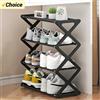 NONE Scaffale Portascarpe a 4 Ripiani a Forma di X, Multifunzionale e Antipolvere per Camere da Letto, Ingressi e Corridoi