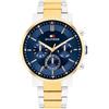 Tommy Hilfiger Orologio Analogico Multifunzione al Quarzo da Uomo con Cinturino in Acciaio Inossidabile