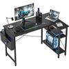 BEXEVUE Scrivania ad Angolo Computer - 100x70 cm Scrivania a Forma L Ripiani Portaoggetti, Tavolino Angolare Reversibile, Scrivania Gaming Gamer Informatica, Studio Gioco Lavoro Casa Camera da Letto