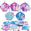 LAMEK 8 Pezzi Sirena e Conchiglia Fai da Te Artigianato Decorazione Sirena Kit Artigianale Sirena con Motivo Alga Cavalluccio Marino Bolla per Articoli Feste Regalo Compleanno Bambini Festa Ragazza