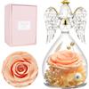 Miofula Rosa Stabilizzata Vera Regalo Donna, Rosa Eterna Angeli Regalo Mamma Nonna Compleanno,Rose Stabilizzate Angelo Regali Fidanzata Anniversario, Fiori Stabilizzati Regali Natale Festa della Mamma
