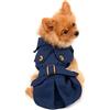 PAIDEFUL - Trench per Cani di Piccola Taglia e Ragazza, Antivento, alla Moda, con Cintura e Cintura per l'autunno e l'inverno, per Cuccioli di Chihuahua Yorkie, Blu Navy, Taglia XL