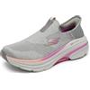 Skechers Donna Max Cushioning Arch Fit 2.0 Cambridge Slip-In ALLENATRICE, Gray Textile/Pink Trim, 39 EU
