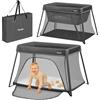 lionelo Alice Lettino da Viaggio 3 in 1 - Culla Co-Sleeping e Box Gioco in rete 104×70 cm da 0 a 15 kg con Materasso in Schiuma, 2 Livelli, Compatto, Pieghevole, Entrata Laterale, Borsa da Viaggio