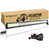 Willpower Barra LED Fuoristrada 24 Pollici 216W + Magnetico Supporto + Cablaggio Barra Luci LED Fila Unica Slim Faretti LED 12V 24V Impermeabile Faro da Lavoro LED per Auto Trattore Camion Barca