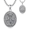 PROESS Memento Mori/Terra/Yin Yang/Tridente Collana in argento Sterling 925 con ciondolo da uomo, Regular Size, Argento sterling, Non pietra preziosa