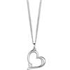MIORE Ciondolo Cuore Oro Bianco con Zircone taglio Brillante CT 0,20, Oro 9KT 375, Il ciondolo è anallergico. Per poterlo indossare subito lo riceverete con una una catena in Argento 925 CM 45.
