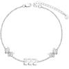 ROMANTICWORK Bracciale/cavigliera da donna in argento Sterling 925, gioielli estivi da donna, 23 cm + 5 cm cavigliera/18 cm + 5 cm bracciale da 5 cm, 7+2 Zoll Verlängerungskette, Argento, Senza
