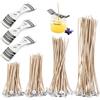 Richunie 120 Pezzi Stoppini per Candele, 8-10-15-20CM Stoppini per Candele Fai da te per Candela Fai da Te, Candeliere, Candela Spessa