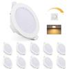 Gr4tec Gr4etc Faretti da Incasso Dimmerabile, 6W Faretti Incasso Cartongesso Luce Calda 2700K 400LM, 35mm Faretto LED Soffitto Ultrasottili, IP65 Luci da Soffitto para Bagno Cucina, Foro 68-80mm, Set di 10