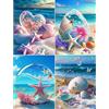 Eviznbou 5D Diamond Painting Kit Completo, 4 Pezzi Pittura Diamante Stella Marina per Pareti Domestiche, Passatempo, Ufficio Decorazione per Adulti Bambini, 30x40 cm