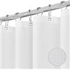 KAIMEIYU Tenda Doccia in Poliestere Waffle Tenda da Bagno in Tessuto Lavabile in Lavatrice con 12 Metallo Anelli Impermeabile 180X200CM Bianco