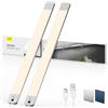 LROLTEF Luce LED Sottopensile Cucina 50CM 3000mAh 4000K Luci con Sensore di Spostamento Manuale & Sensore di Movimento - Armadio Lampada Dimmerabile per Cucina Scale Soggiorno Camere da Letto 2 Pezzi