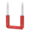 Situér Milano Lumiér Porta Candele da Tavolo 17x12cm di Design in Acciaio Verniciato Rosso con Piega Brevettata - Candelabro Centrotavola Minimal e Moderno Made in Italy