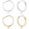 Beebeecraft 1 Scatola da 16 Ganci Rotondi per Orecchini in Oro 24K e 925 Ganci A Leva per Orecchini A Cerchio in Acciaio Inossidabile Placcato in Argento Sterling per La Creazione di Gioielli