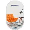 HIGHBATH Specchio ovale da parete, 60 x 80 cm, con cornice in metallo, grandi specchi da bagno, specchio da parete bianco per soggiorno, camera da letto, ingresso