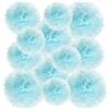 PATIKIL 20cm 24cm 30cm Pompon Carta Velina, 12Pz Palline Fiori di Carta Pom Poms Dimensioni Assortite per Decorazioni Sfondo per Matrimoni Addio Nubilato Feste Compleanno, Azzurro Chiaro