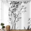 ASDCXZ Tenda da doccia in bambù, 180 x 200 cm, elegante, semplice, con foglie di bambù, lavabile, in poliestere, impermeabile, per vasca da bagno con 12 ganci