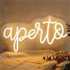 Astuddy Insegna Luminosa Aperto,Insegna al neon Open per porta finestra, USB Insegna a LED aperta dimmerabile per negozi, luce al neon per bar, ristorante, supermercato, bar, hotel, Salone