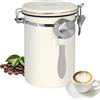 ACOMTUO Barattolo per Caffè Ermetico in Acciaio Inox, da 1,8 l, con Cucchiaio, Contenitore per Caffè con Indicazione Della Data, per Chicchi di Caffè, Farina di Zucchero, Polvere, Noci, Spezie, tè, Zucchero