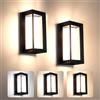 Mille Lucciole 2 Pezzi Applique da Esterno LED 24W 3 Colori Regolabile Lampada da Parete Esterni IP65 Impermeabile Applique a Parete Nero Rettangolo Alluminio Per Cortili Giardini Portici Parchi Balconi