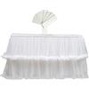 rismart Tulle Gonna Tavolo Tutu Gonne da Tavolo per Baby Shower Bianco,76 H x L 190 cm